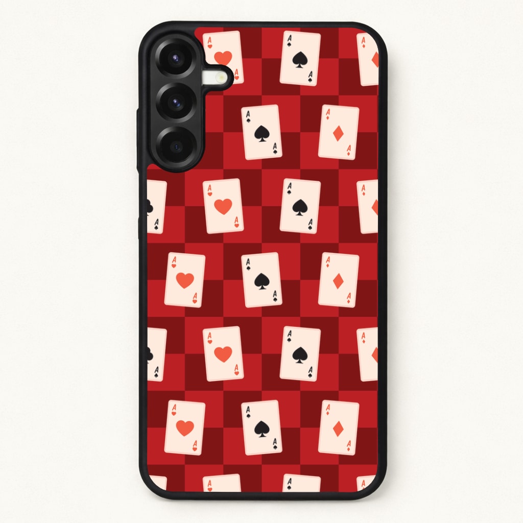 Card Deck Checkered Pattern Phone Case for Galaxy A57