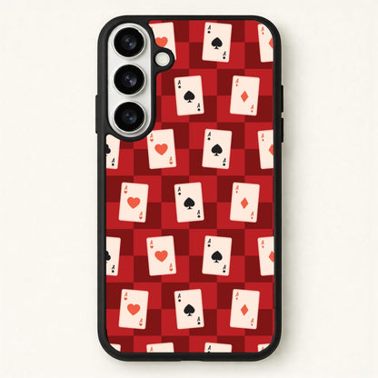 Card Deck Checkered Pattern Phone Case for Galaxy S26