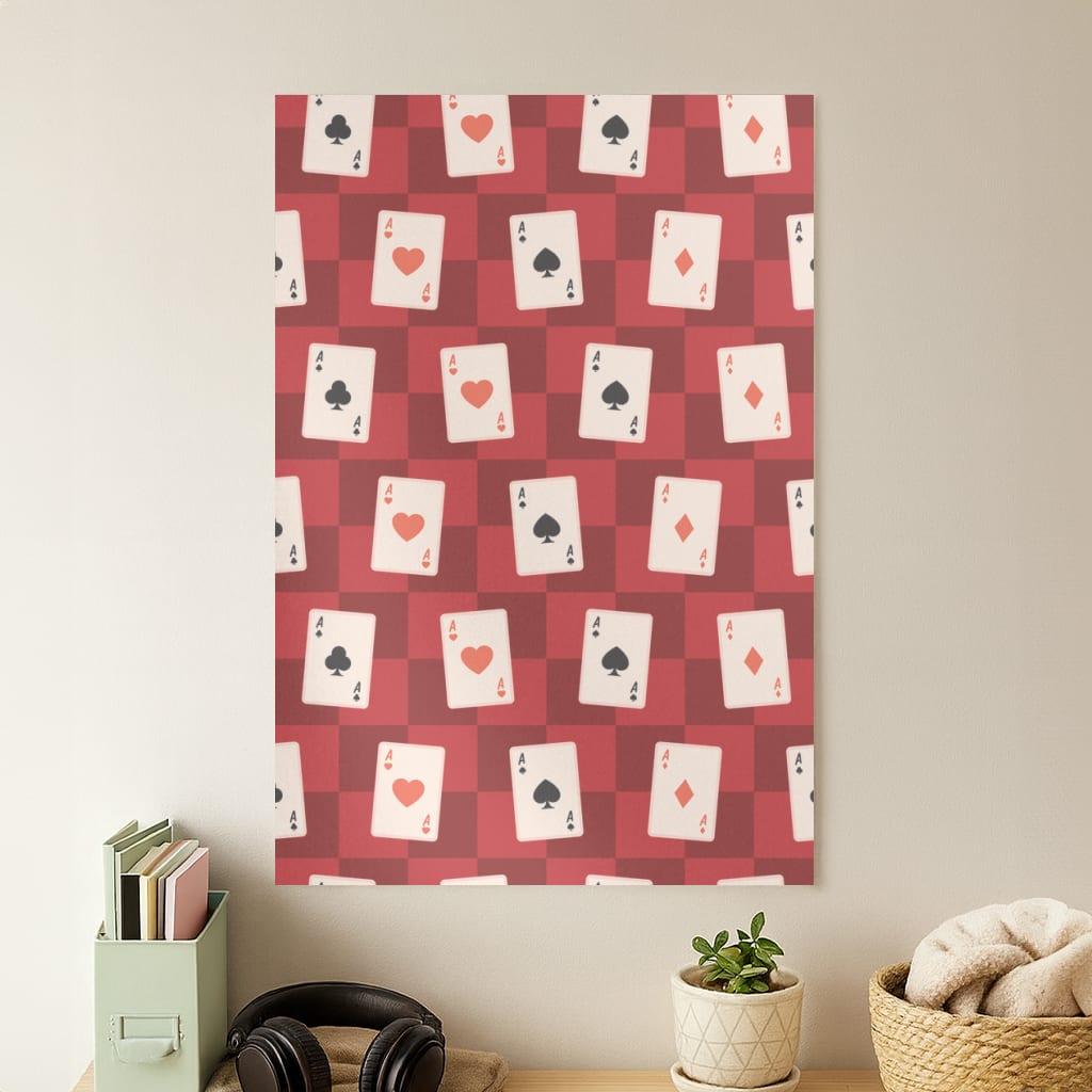 Card Deck Checkered Pattern  Poster