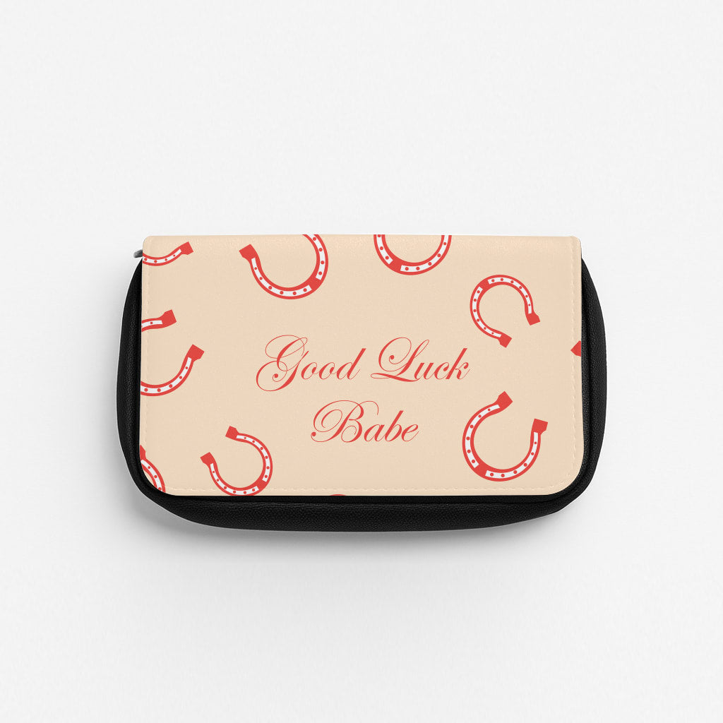 Good Luck Babe Horseshoe Pencil Case