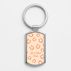 Good Luck Babe Horseshoe Silver Keyring