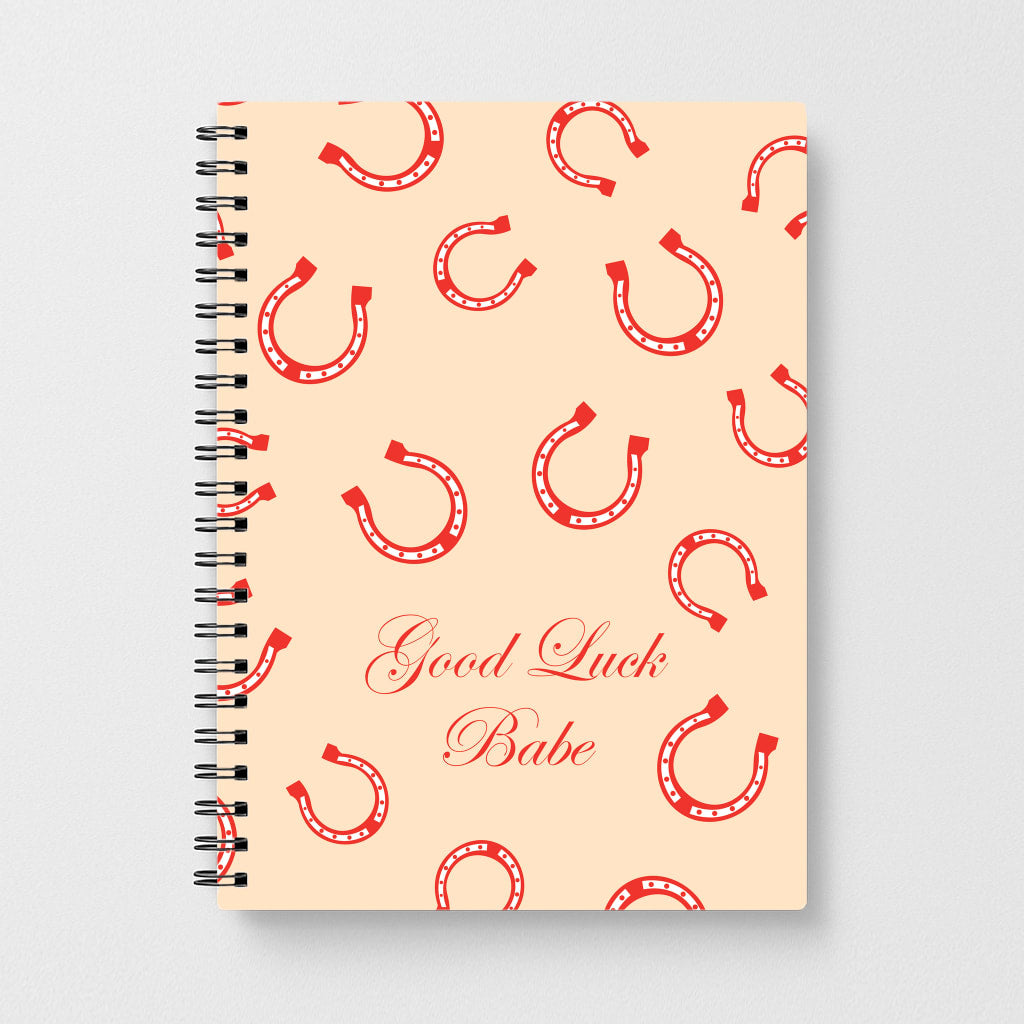Good Luck Babe Horseshoe Notebook
