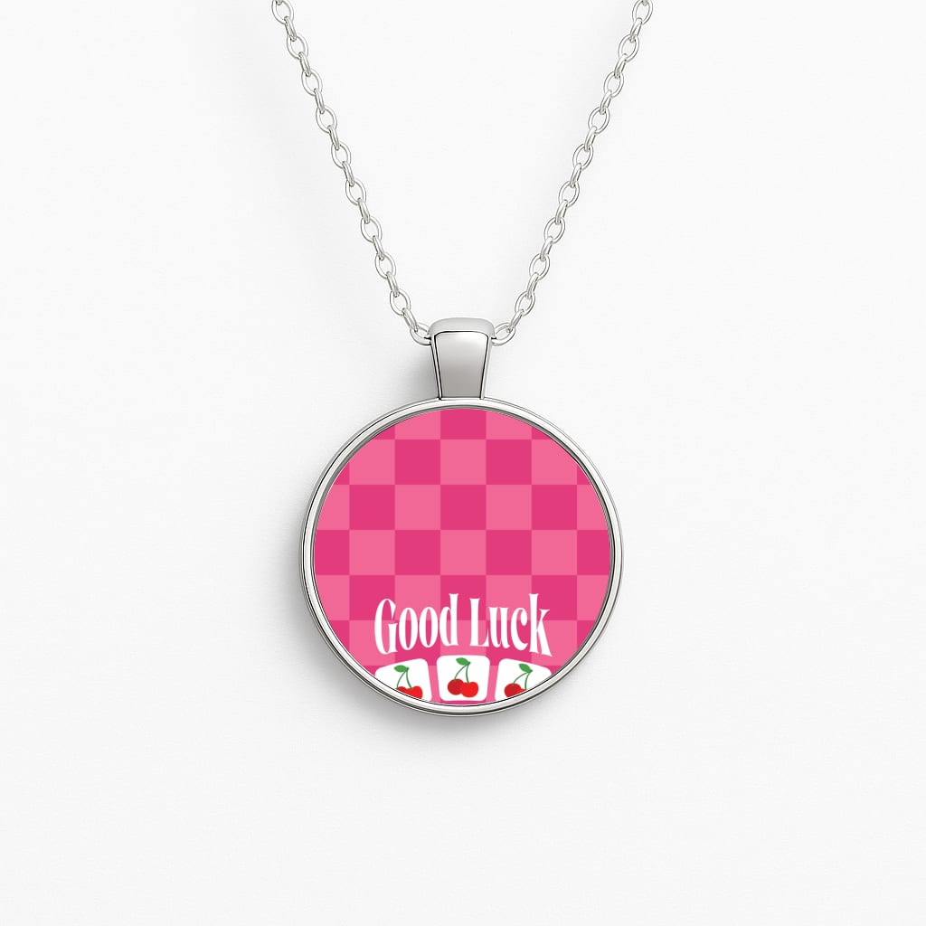Good Luck Babe Cherries Circle Necklace
