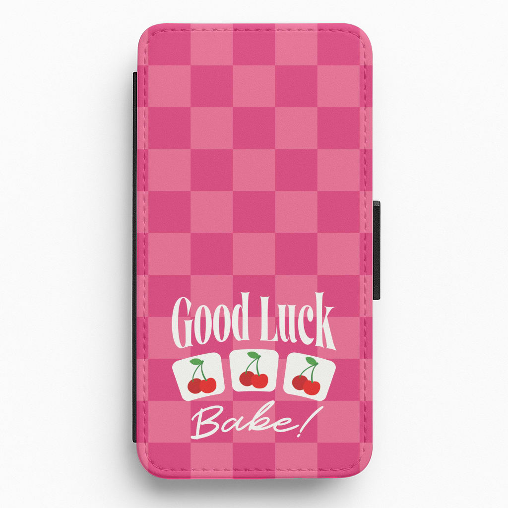 Good Luck Babe Cherries Flip / Wallet Phone Case