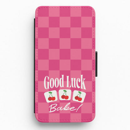 Good Luck Babe Cherries Flip / Wallet Phone Case