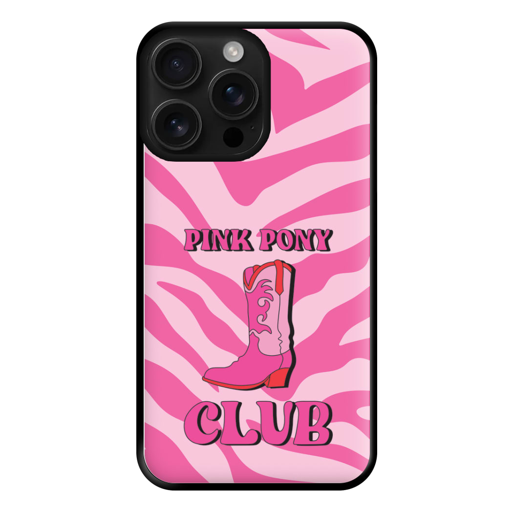 Zebra Print Pink Pony Club Phone Case for iPhone 16 Pro Max