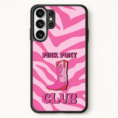 Zebra Print Pink Pony Club Phone Case for Galaxy S26 Ultra