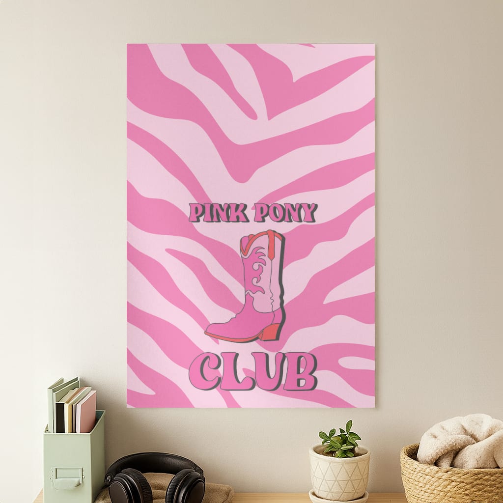 Zebra Print Pink Pony Club Poster