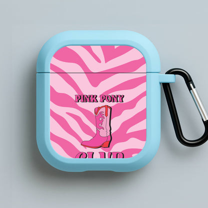 Zebra Print Pink Pony Club Blue AirPods Case