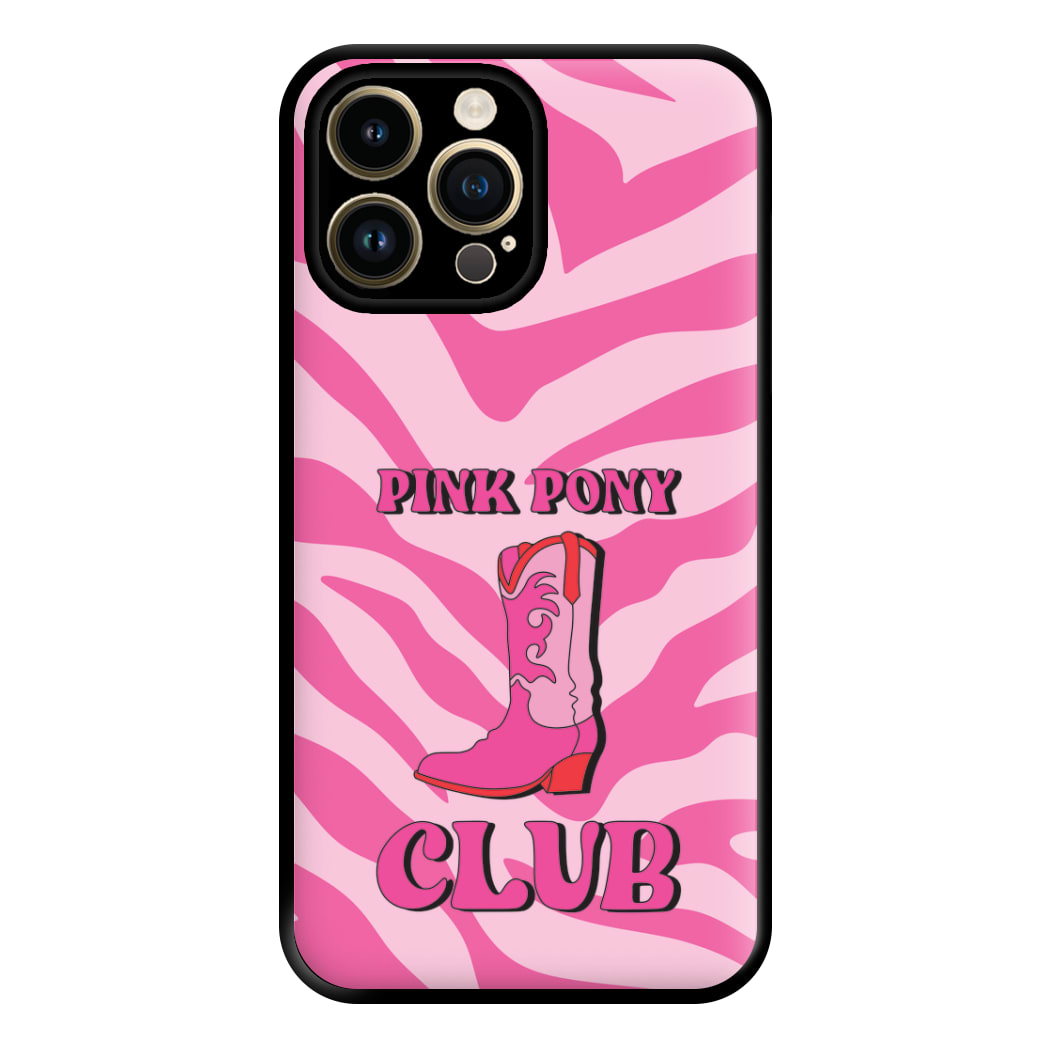 Zebra Print Pink Pony Club Phone Case for iPhone 14 Pro Max