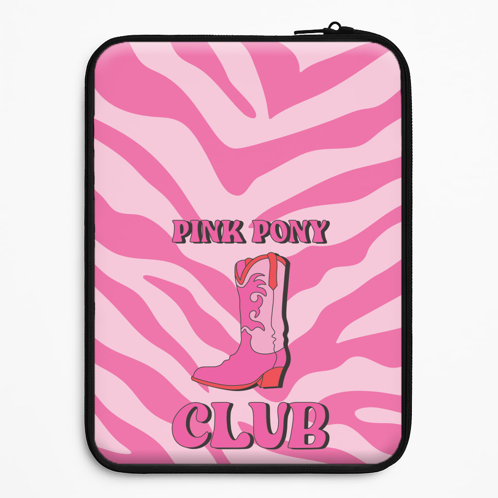 Zebra Print Pink Pony Club Laptop Sleeve