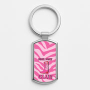 Zebra Print Pink Pony Club Luxury Keyring 1