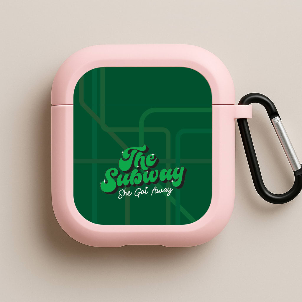 Subway Green Pink AirPods Case