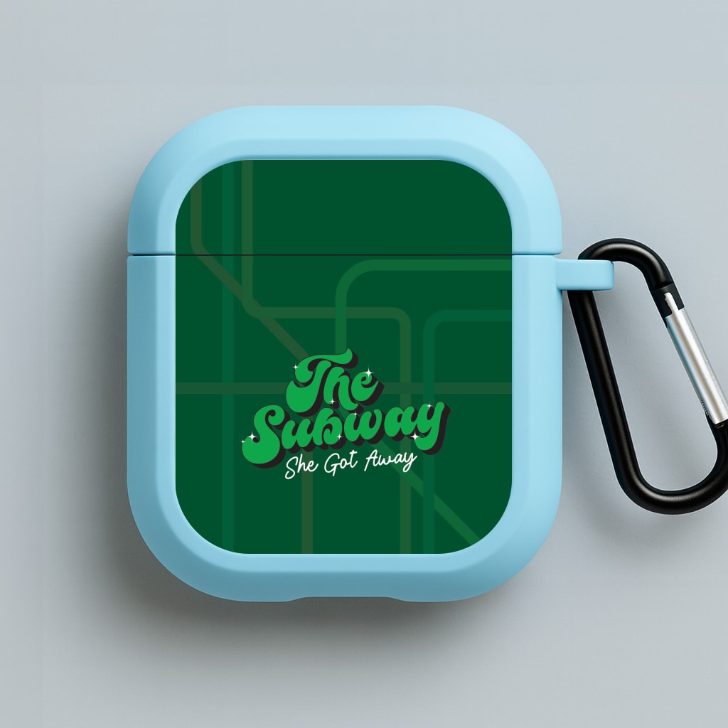 Subway Green Blue AirPods Case