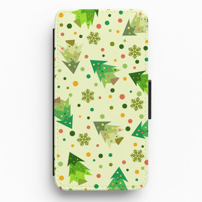 Trees & Snowflakes Christmas Flip / Wallet Phone Case