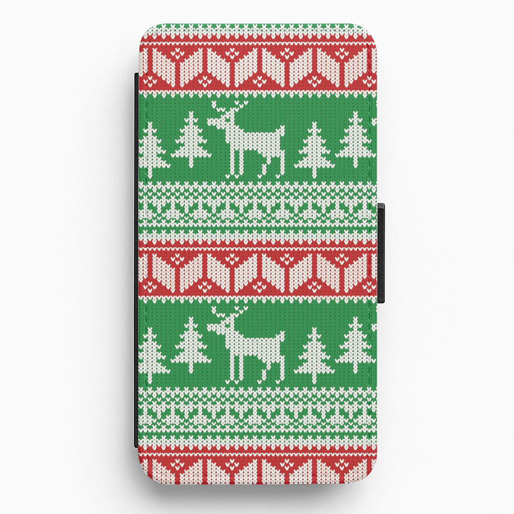 Christmas Jumper Pattern Christmas Flip / Wallet Phone Case