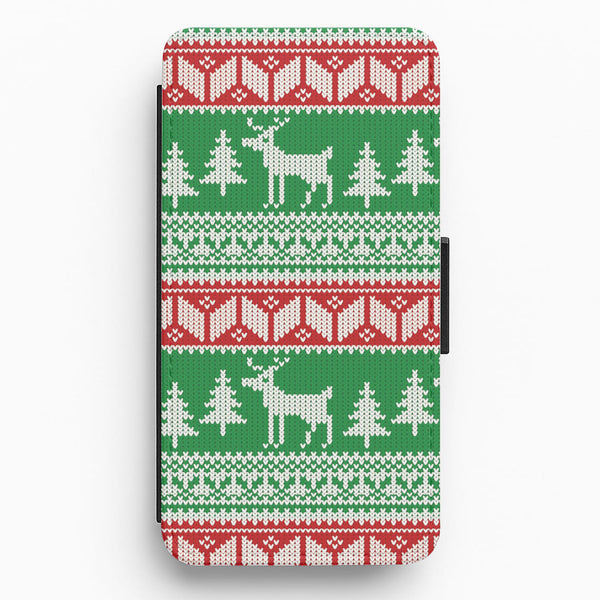 Christmas Jumper Pattern Christmas Flip / Wallet Phone Case
