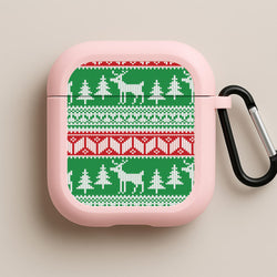 Christmas Jumper Pattern Christmas Pink AirPods Case