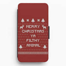 Merry Christmas Ya Filthy Animal Flip / Wallet Phone Case