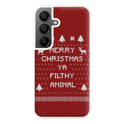 Merry Christmas Ya Filthy Animal Phone Case for Galaxy A55