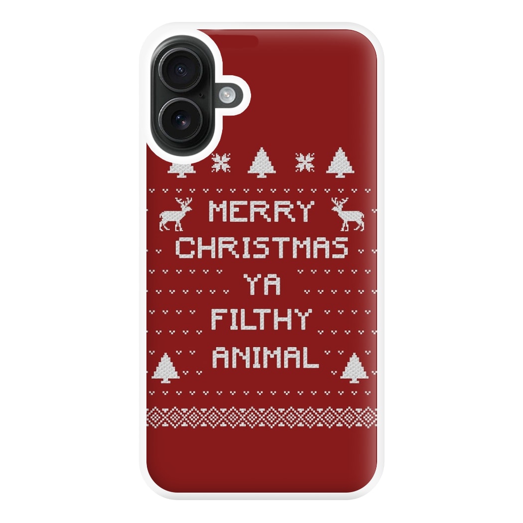 Merry Christmas Ya Filthy Animal Phone Case for iPhone 16 Plus