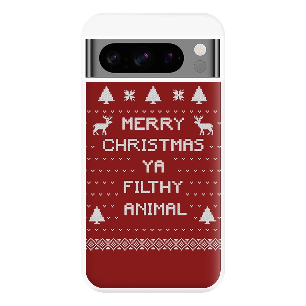 Merry Christmas Ya Filthy Animal Phone Case for Google Pixel 8 Pro