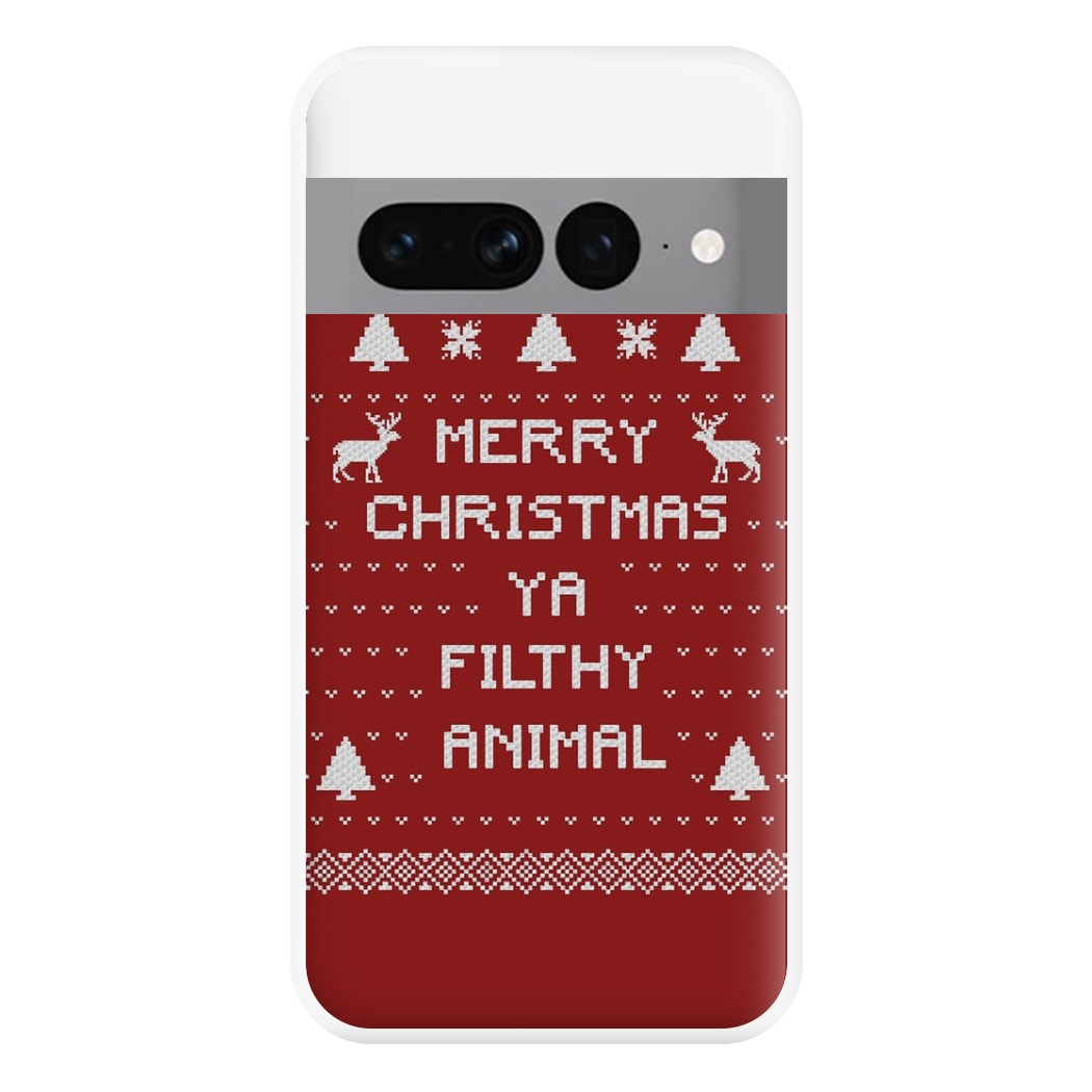 Merry Christmas Ya Filthy Animal Phone Case for Google Pixel 7 Pro