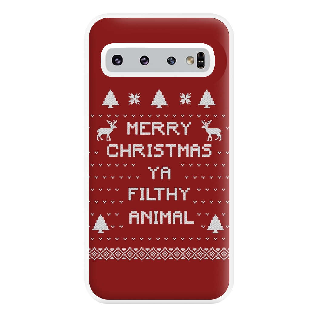 Merry Christmas Ya Filthy Animal Phone Case for Galaxy S10 Plus