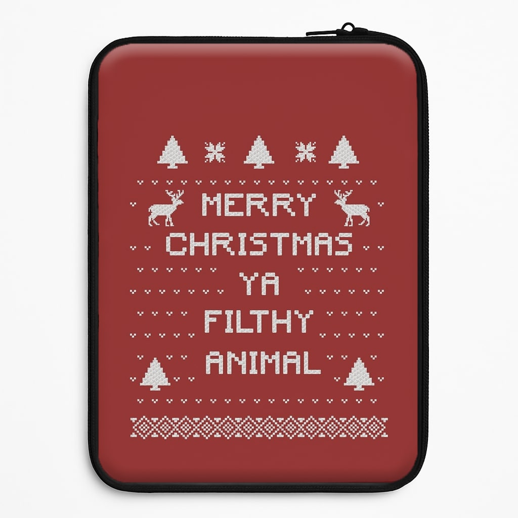 Merry Christmas Ya Filthy Animal Laptop Sleeve