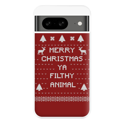 Merry Christmas Ya Filthy Animal Phone Case for Google Pixel 8