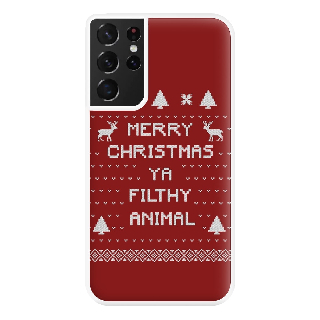 Merry Christmas Ya Filthy Animal Phone Case for Galaxy S21 Ultra