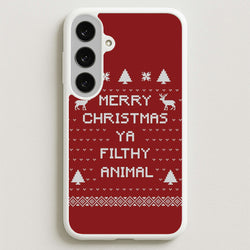 Merry Christmas Ya Filthy Animal Phone Case for Galaxy S25FE