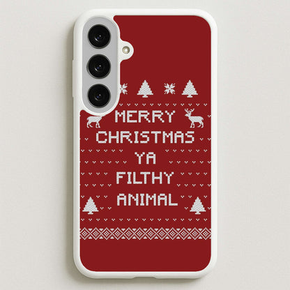 Merry Christmas Ya Filthy Animal Phone Case for Galaxy S25FE