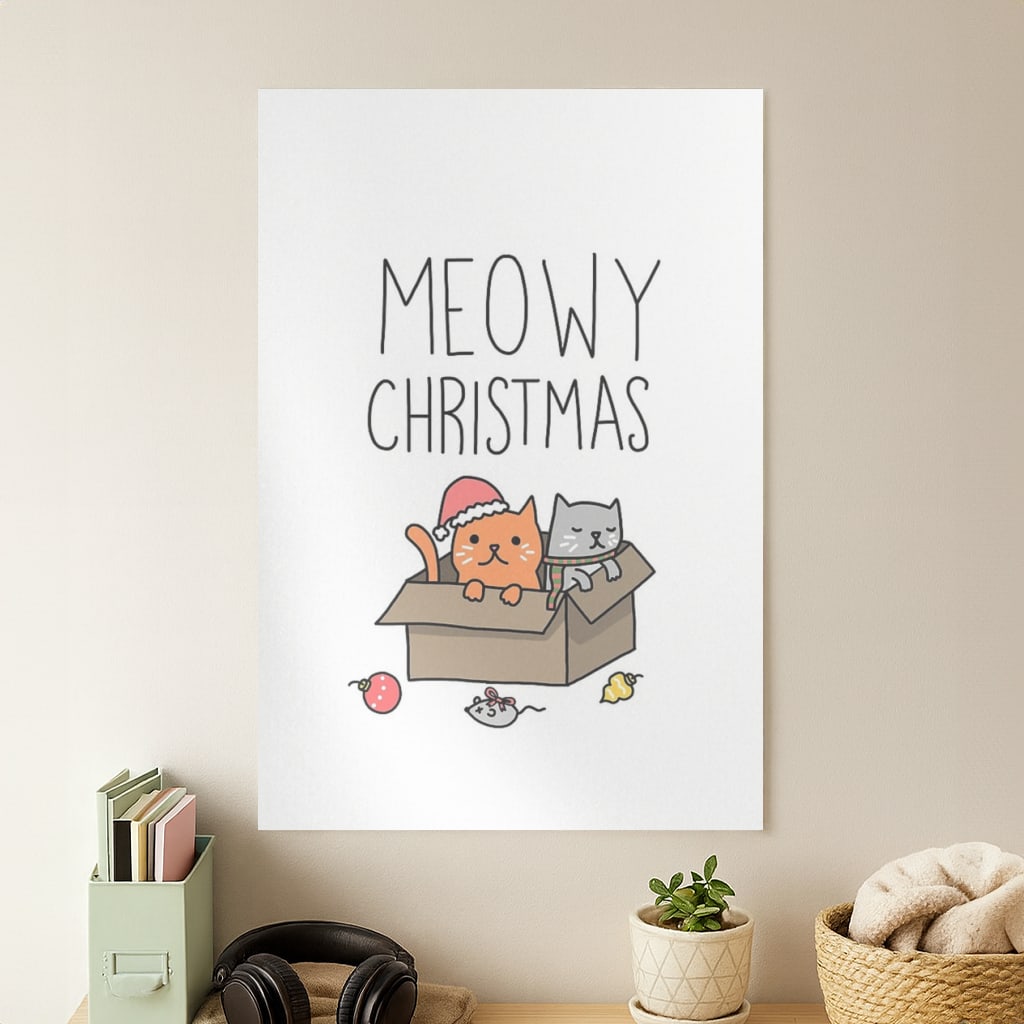 Meowy Christmas Poster