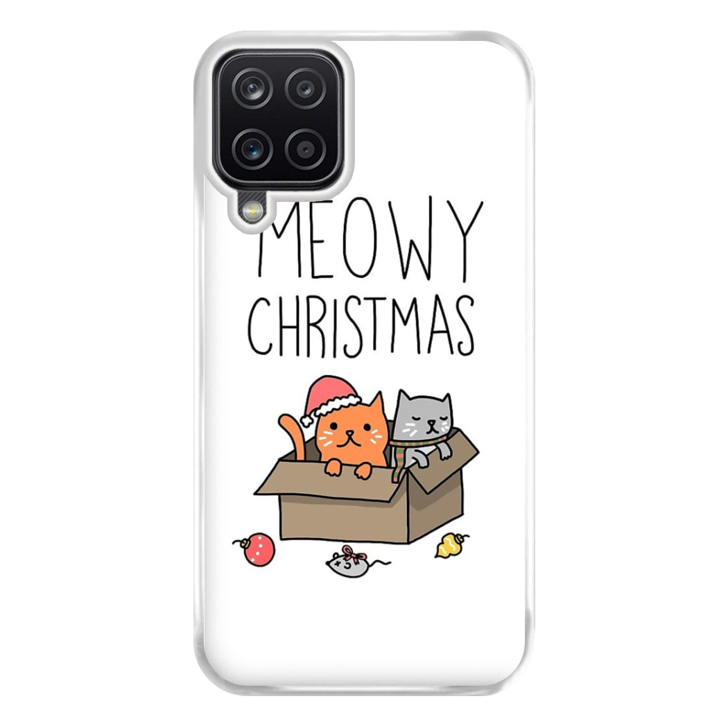 Meowy Christmas Phone Case for Galaxy A12