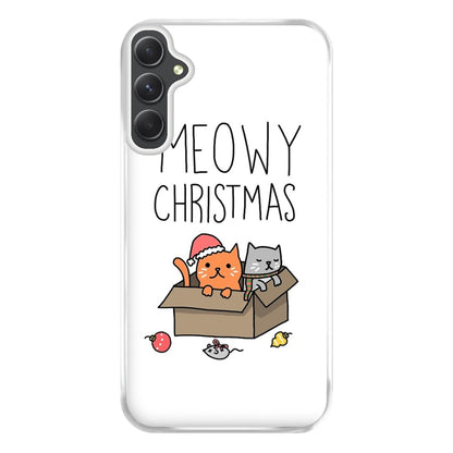 Meowy Christmas Phone Case for Galaxy A34