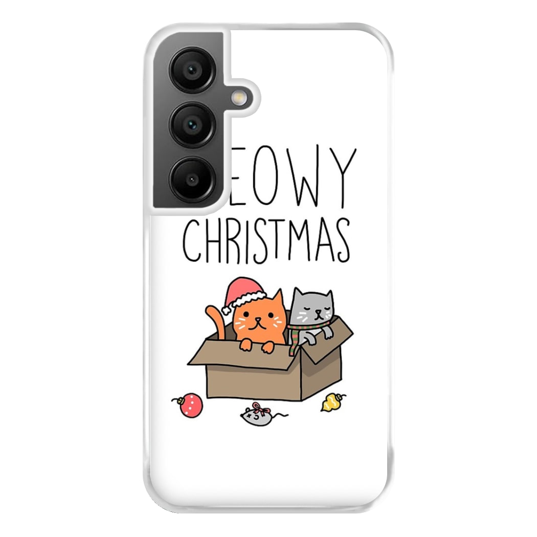 Meowy Christmas Phone Case for Galaxy A55