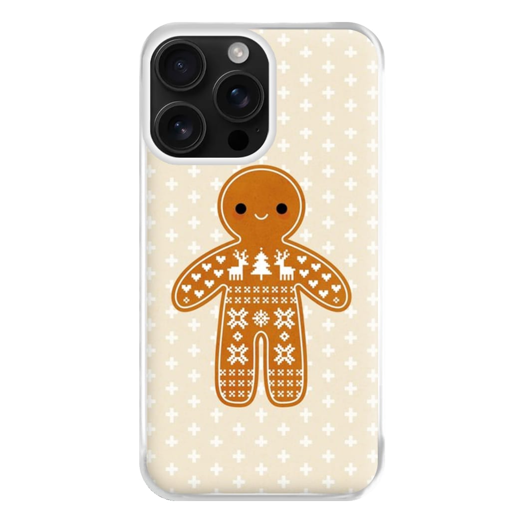 Christmas Jumper Pattern Gingerbread Man Phone Case