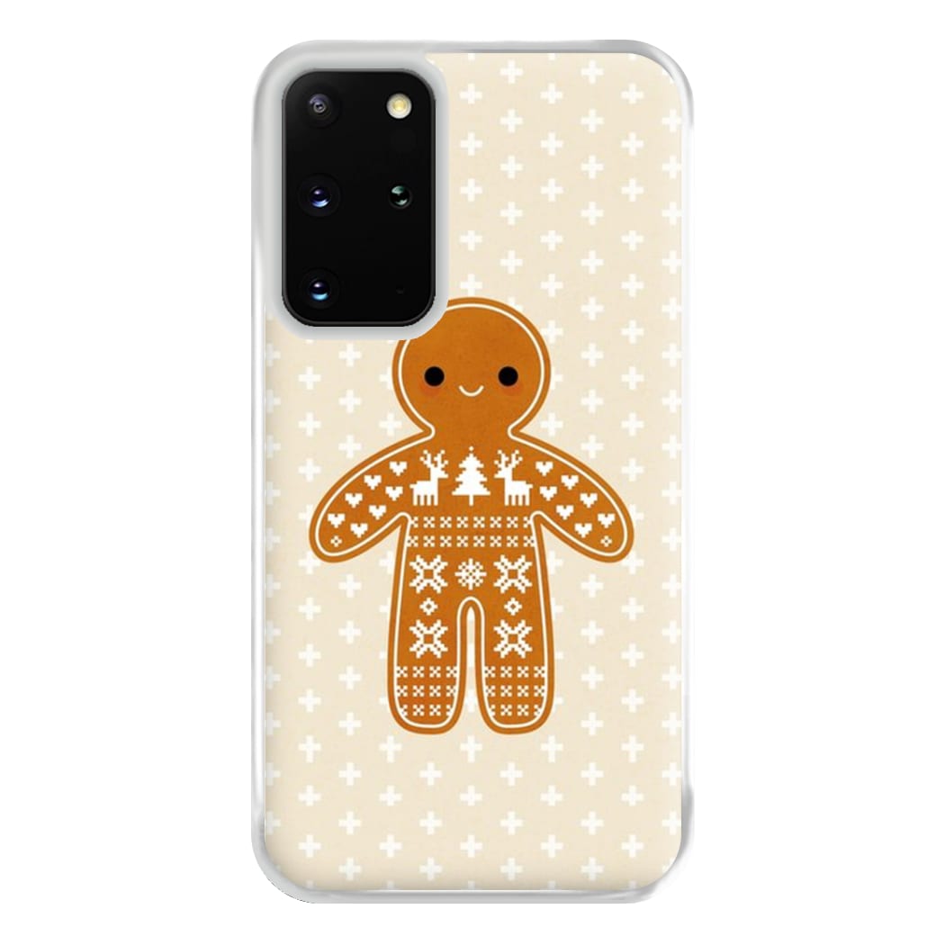 Christmas Jumper Pattern Gingerbread Man Phone Case for Galaxy S20 Plus