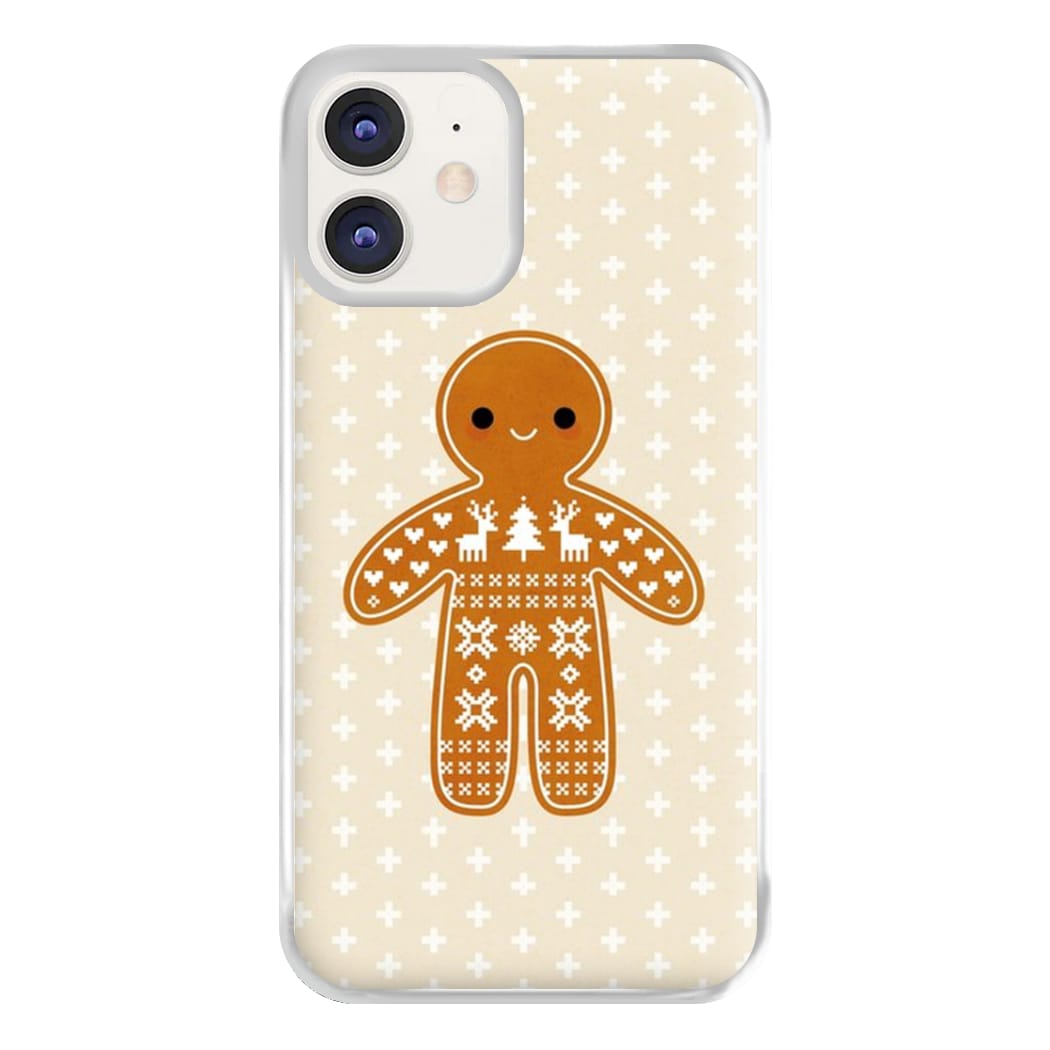 Christmas Jumper Pattern Gingerbread Man Phone Case for iPhone 12 / 12 Pro