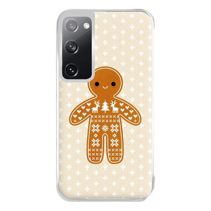 Christmas Jumper Pattern Gingerbread Man Phone Case for Galaxy S20