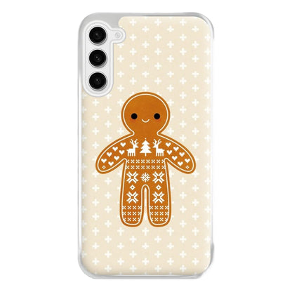 Christmas Jumper Pattern Gingerbread Man Phone Case for Galaxy S23FE