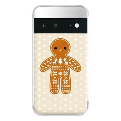 Christmas Jumper Pattern Gingerbread Man Phone Case for Google Pixel 6a