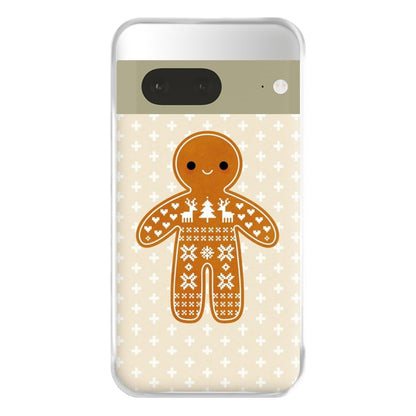 Christmas Jumper Pattern Gingerbread Man Phone Case for Google Pixel 7a