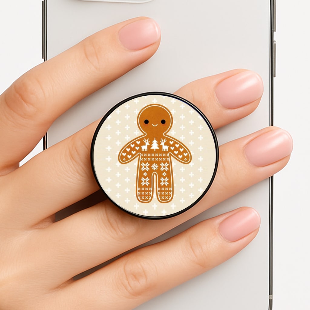 Christmas Jumper Pattern Gingerbread Man FunGrip