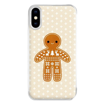 Christmas Jumper Pattern Gingerbread Man Phone Case for iPhone XS Max