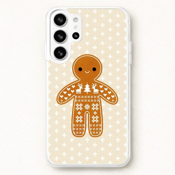 Christmas Jumper Pattern Gingerbread Man Phone Case for Galaxy S26 Ultra