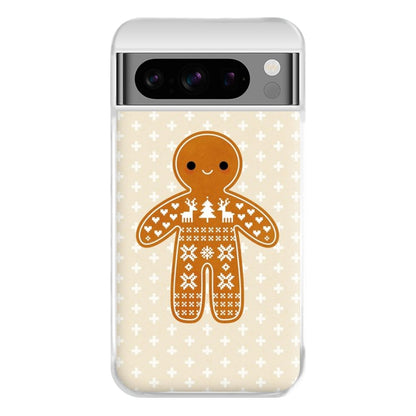 Christmas Jumper Pattern Gingerbread Man Phone Case for Google Pixel 8 Pro