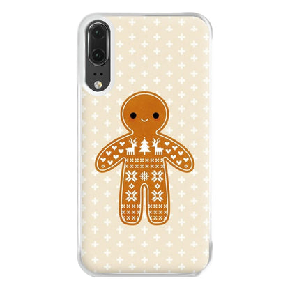 Christmas Jumper Pattern Gingerbread Man Phone Case for Huawei P20