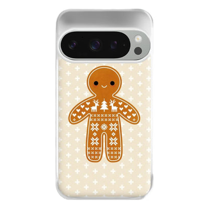 Christmas Jumper Pattern Gingerbread Man Phone Case for Google Pixel 9 Pro XL